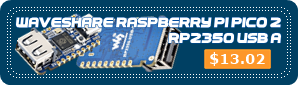 Waveshare Raspberry Pi Pico 2 RP2350 USB A Mini Development Board RP2350A 150MHz Operating Frequency RP2350 USB A